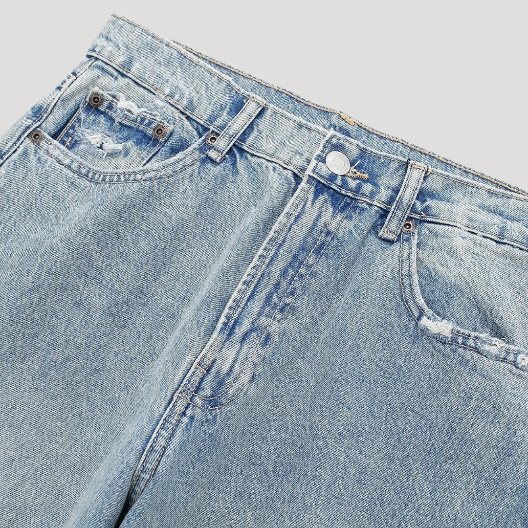 Straight Leg Jeans – Washed Denim – Minimal Everyday Style