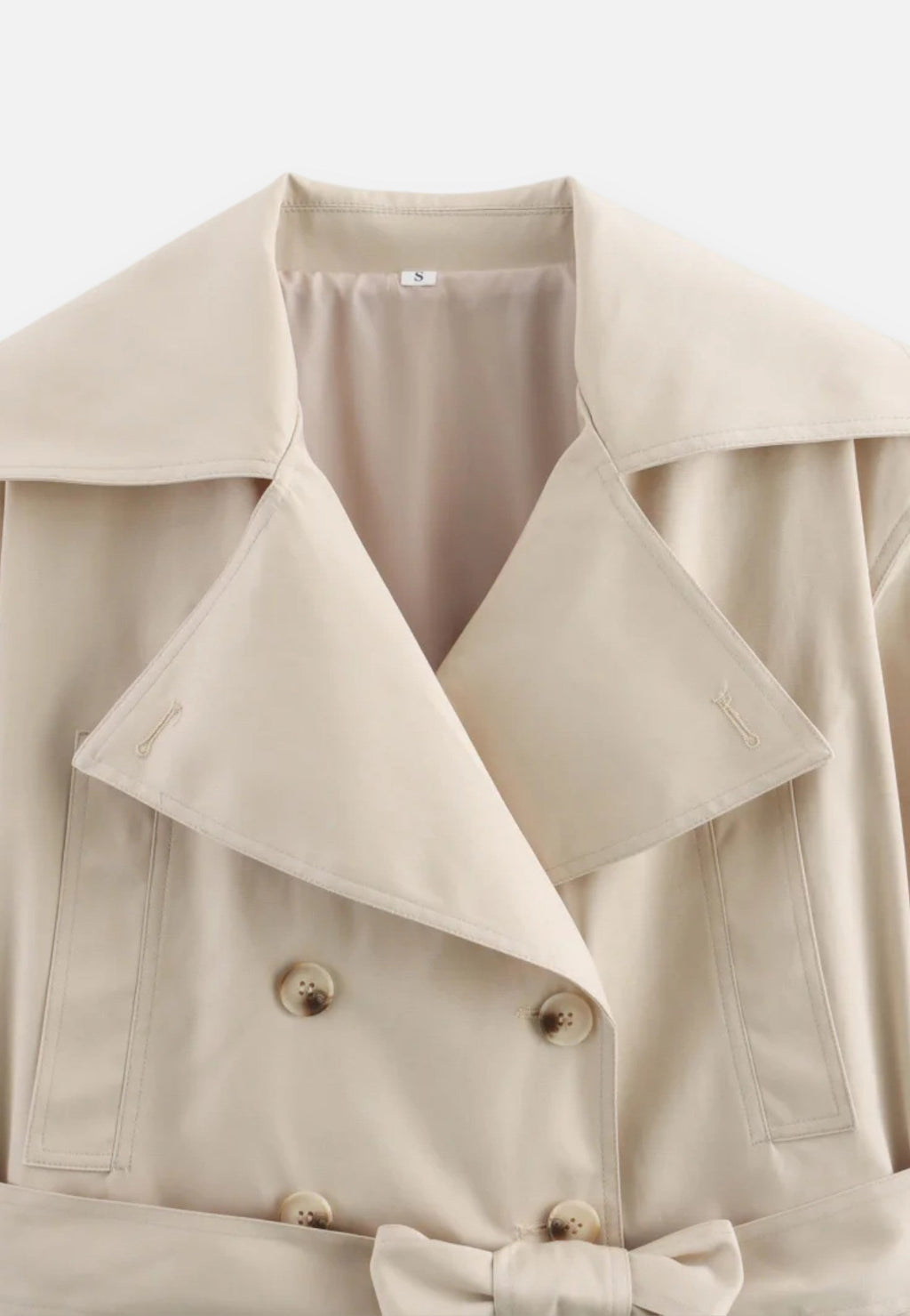 Norelle Co | Women’s Cropped Trench – Double-Breasted Belted