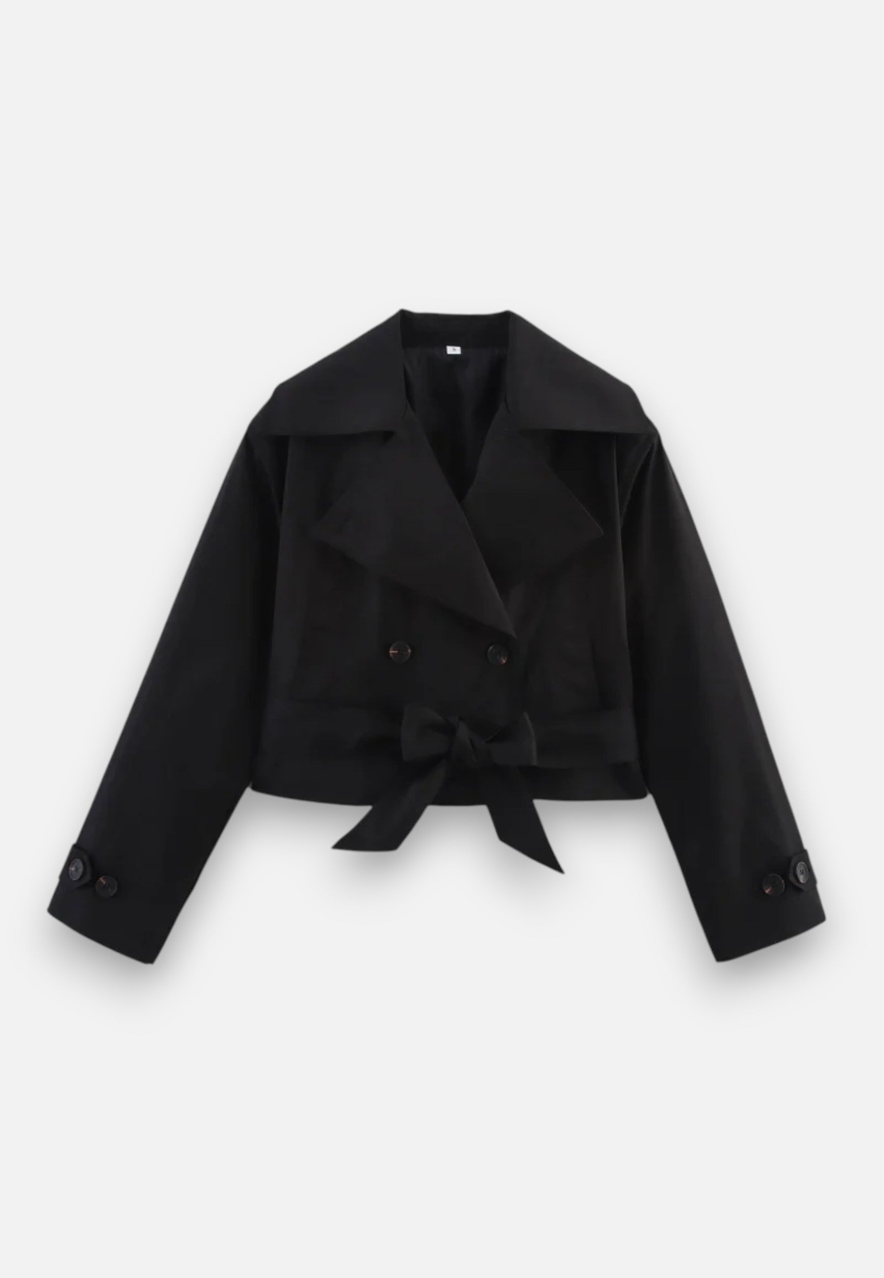 Norelle Co | Women’s Cropped Trench – Double-Breasted Belted