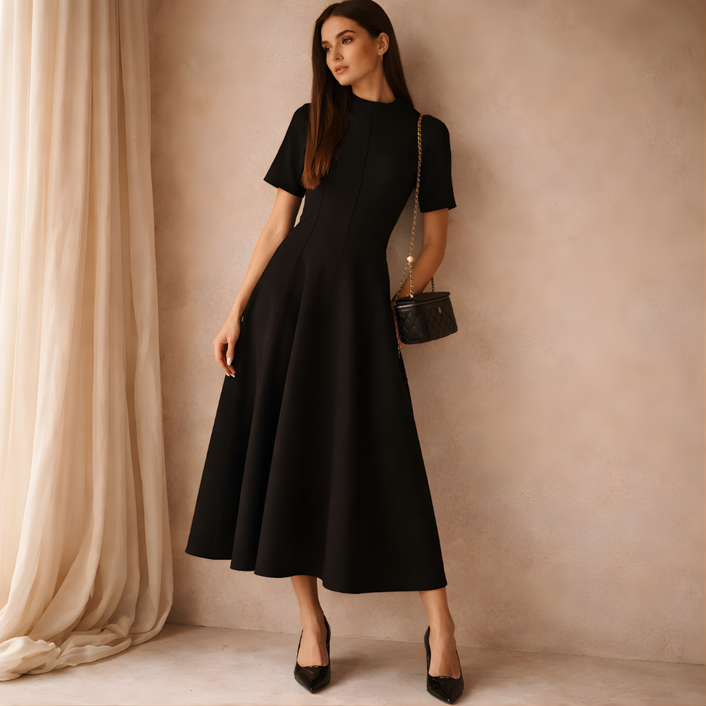 Elegant Black A-Line Dress for Women