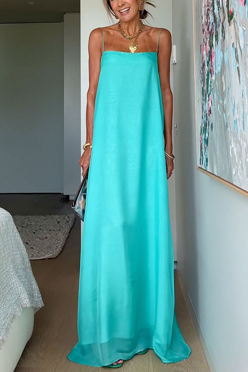Spaghetti Strap Flowy Maxi Holiday Dress