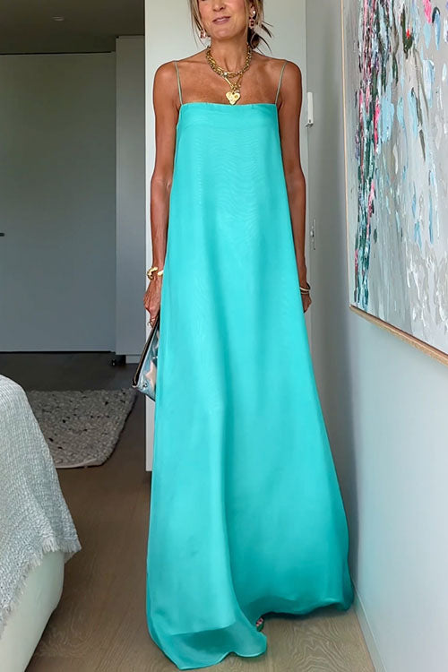Spaghetti Strap Flowy Maxi Holiday Dress