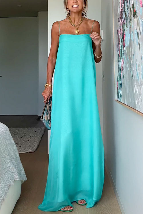 Spaghetti Strap Flowy Maxi Holiday Dress