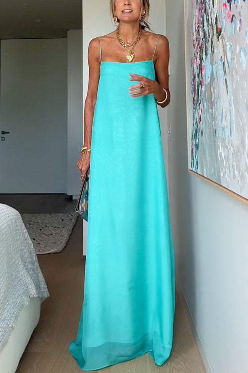 Spaghetti Strap Flowy Maxi Holiday Dress