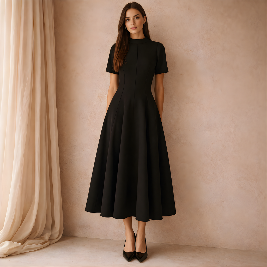 Elegant Black A-Line Dress for Women