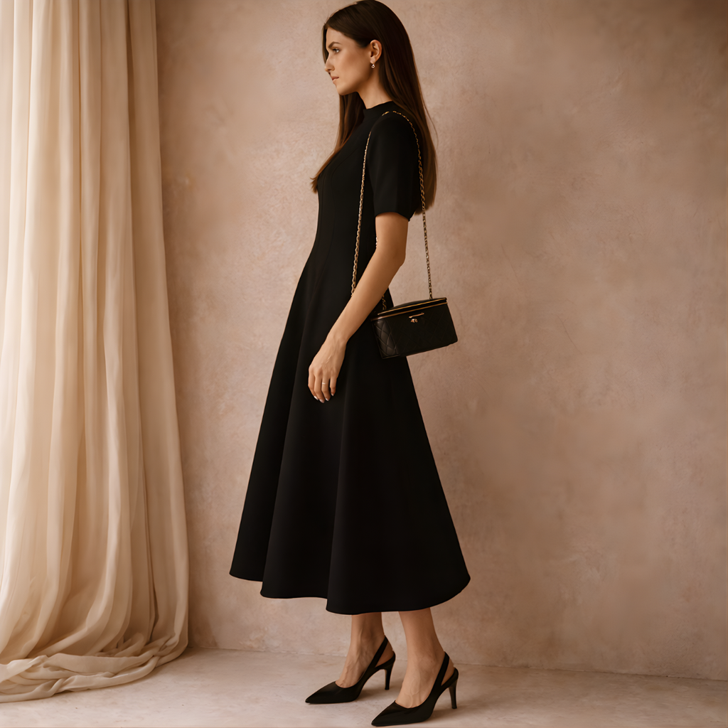 Elegant Black A-Line Dress for Women