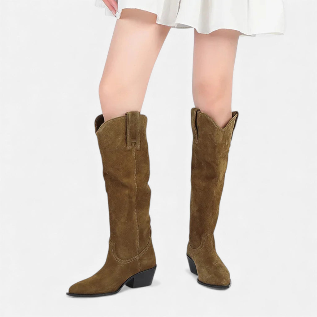 Norelle Co | Women’s High Knee Cow Suede Autumn Winter Boots