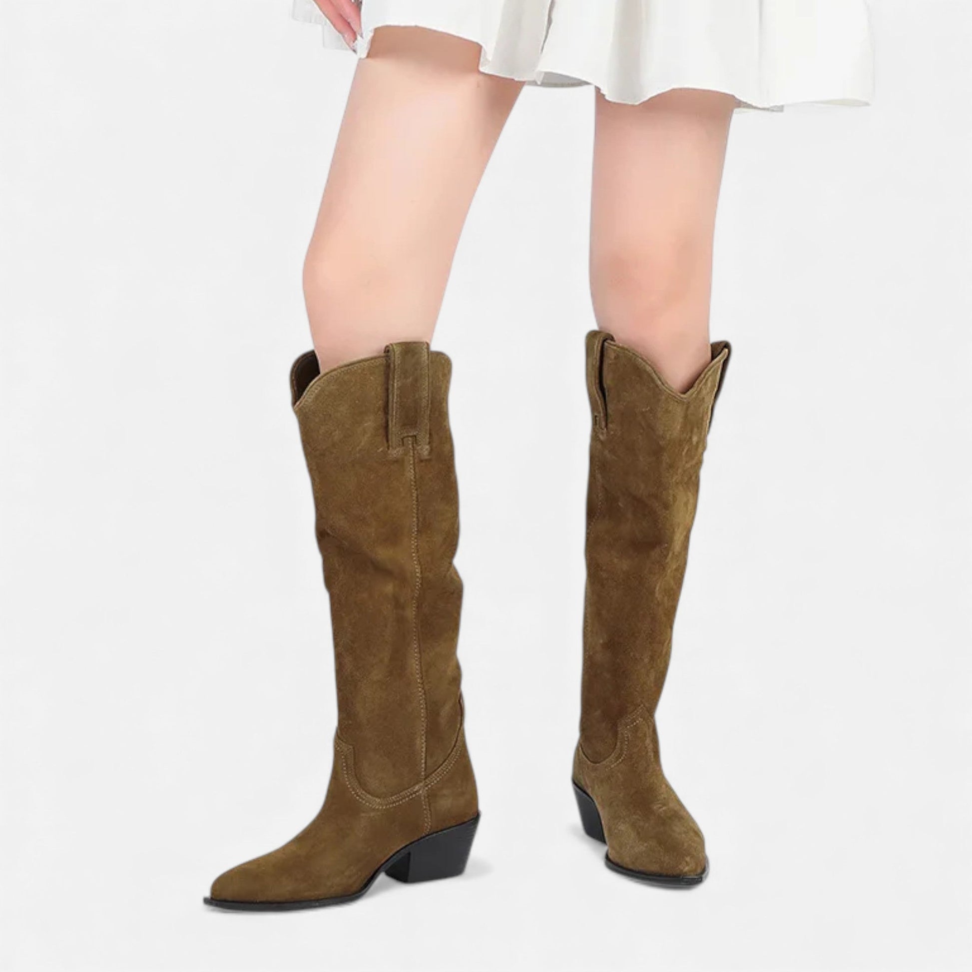 Norelle Co | Women’s High Knee Cow Suede Autumn Winter Boots
