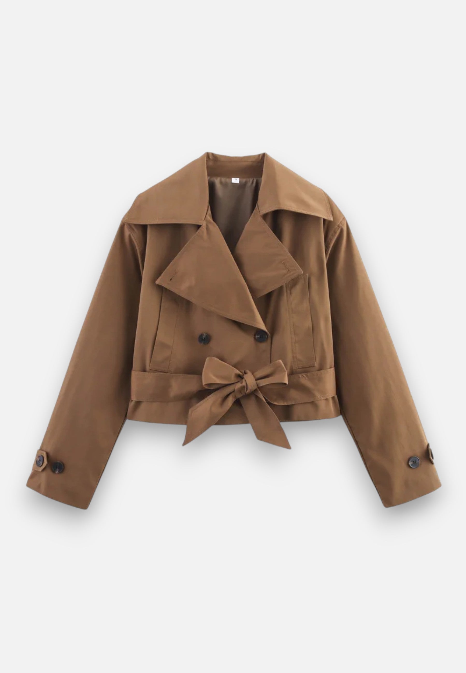 Norelle Co | Women’s Cropped Trench – Double-Breasted Belted