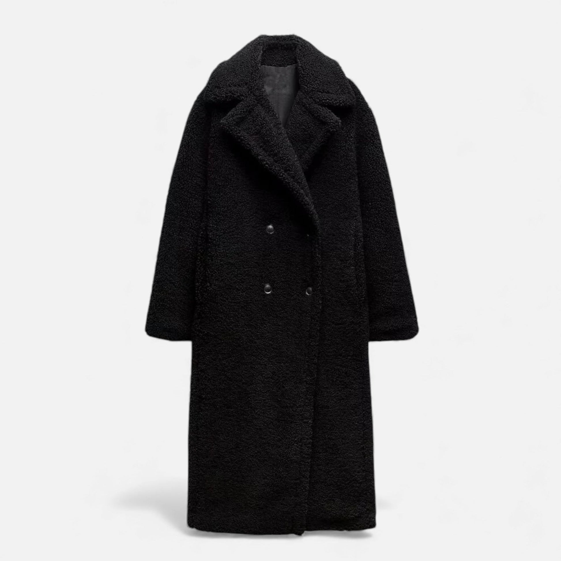 Norelle Co | Women’s Long Double-Breasted Teddy Coat