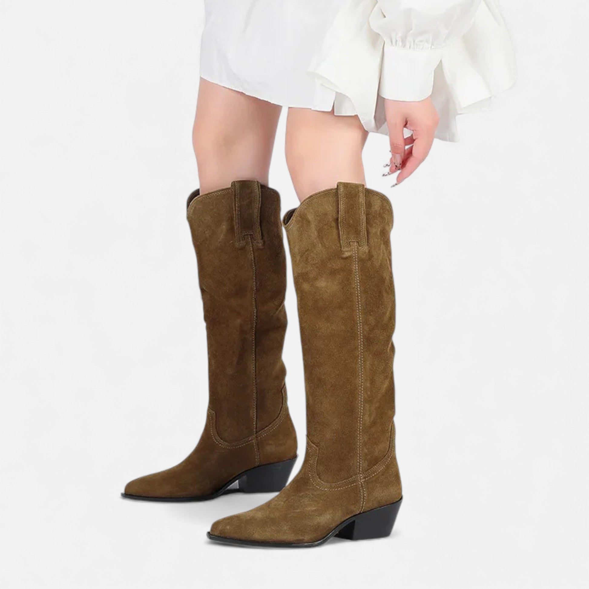 Norelle Co | Women’s High Knee Cow Suede Autumn Winter Boots