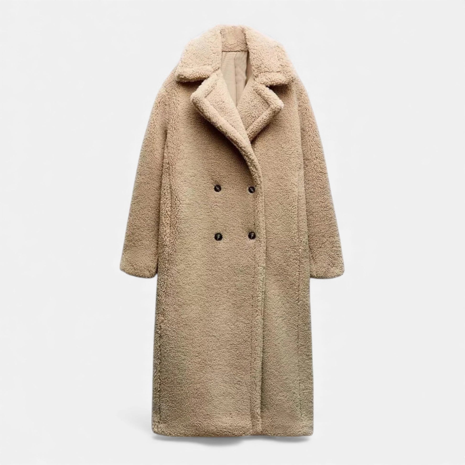 Norelle Co | Women’s Long Double-Breasted Teddy Coat