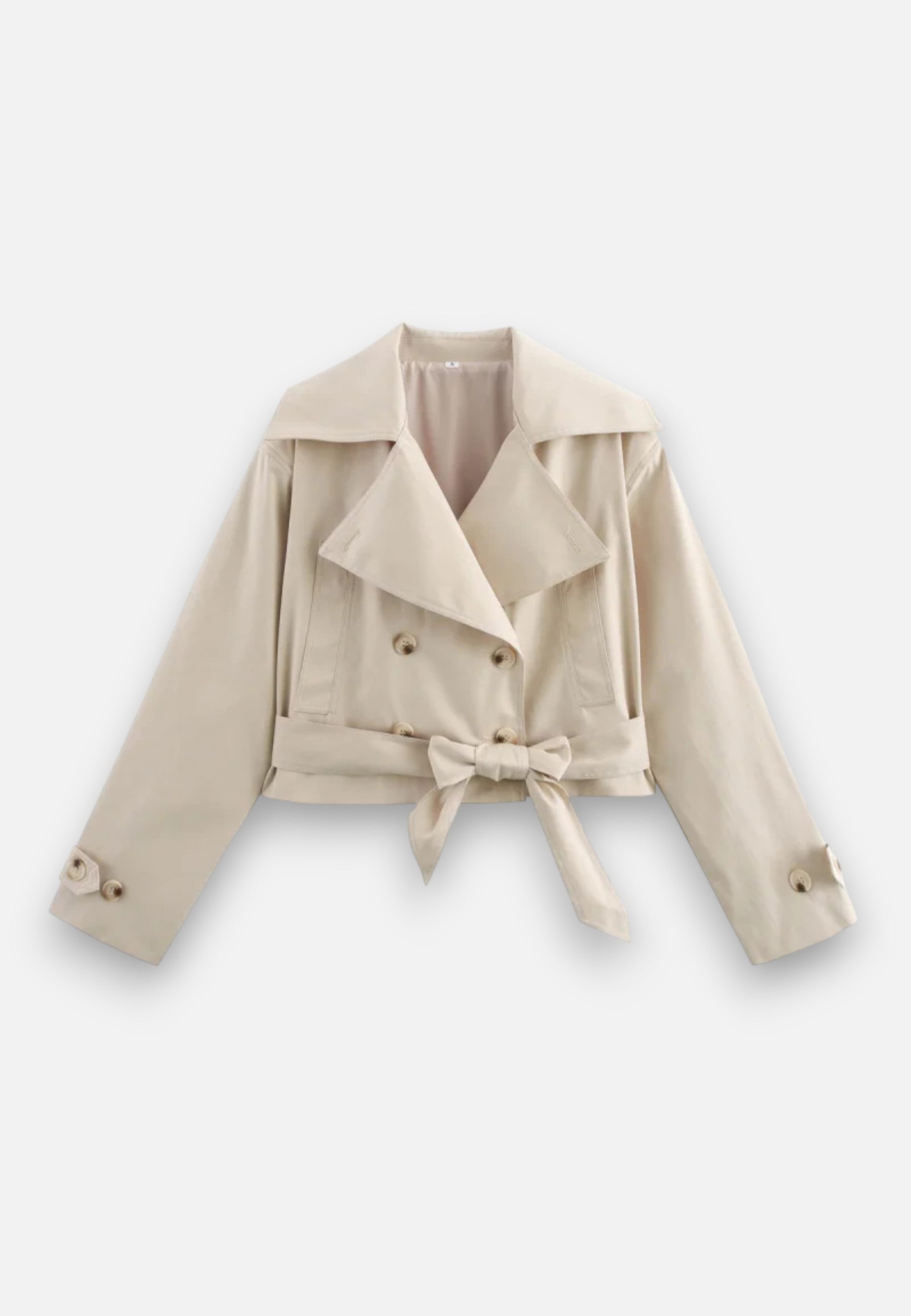Norelle Co | Women’s Cropped Trench – Double-Breasted Belted