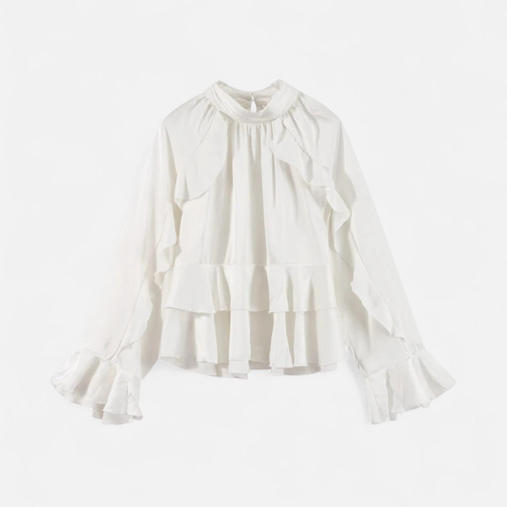 Women's Elegant Chiffon Ruffled Blouse - Sofia Maris