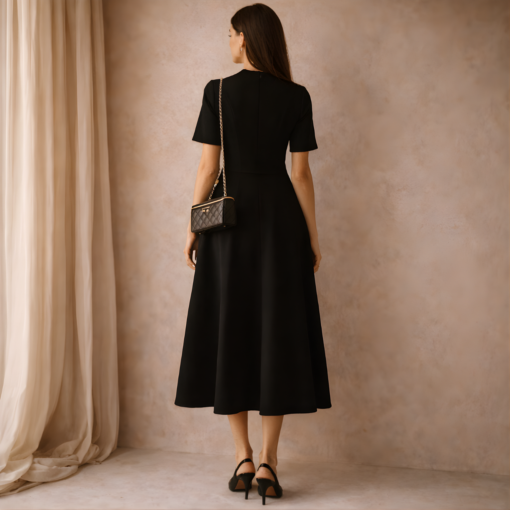 Elegant Black A-Line Dress for Women