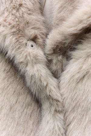 Women’s Faux Fur Longline Coat – Soft, Warm & Stylish