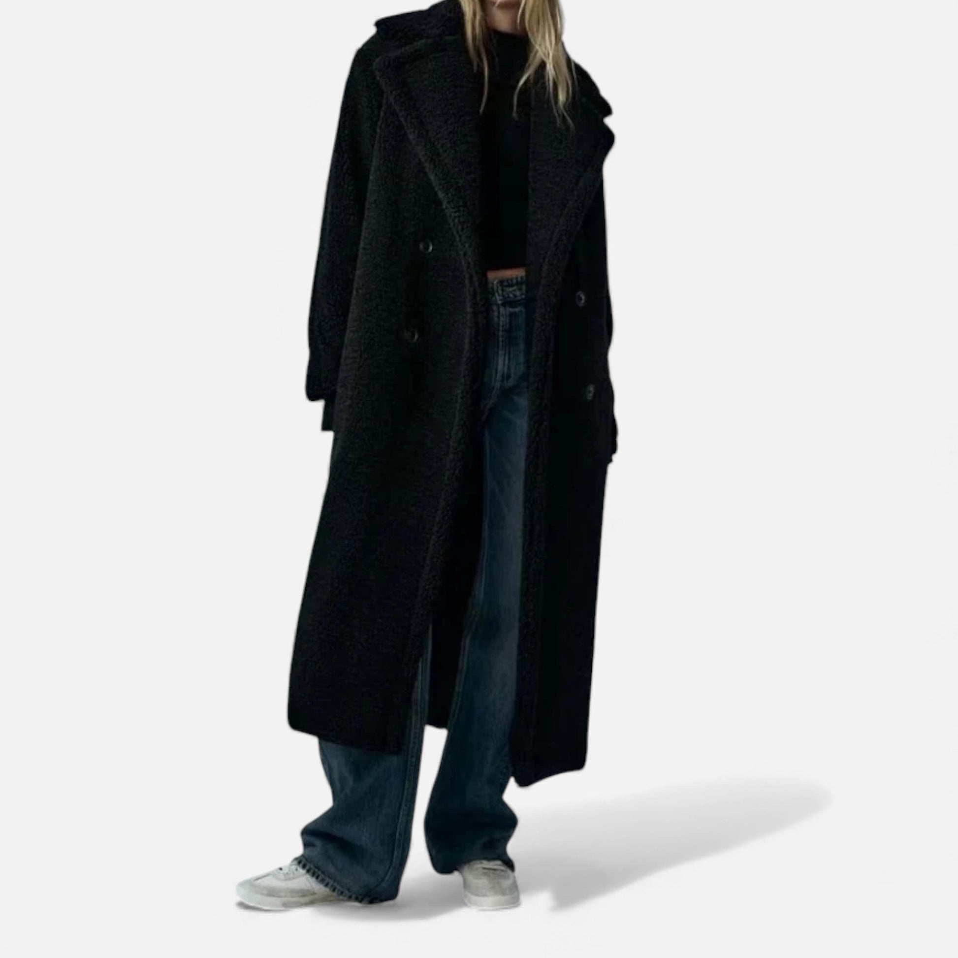 Norelle Co | Women’s Long Double-Breasted Teddy Coat