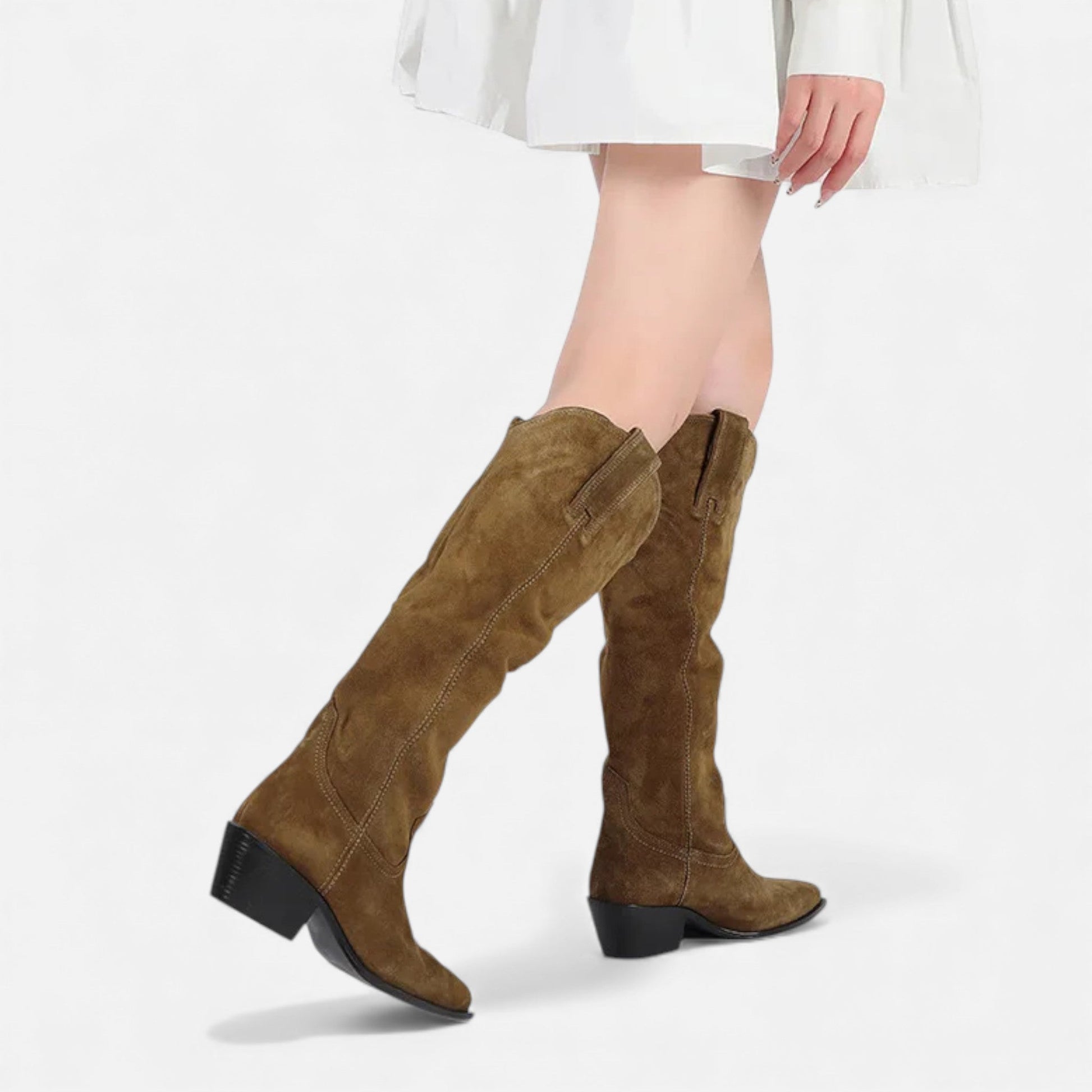 Norelle Co | Women’s High Knee Cow Suede Autumn Winter Boots