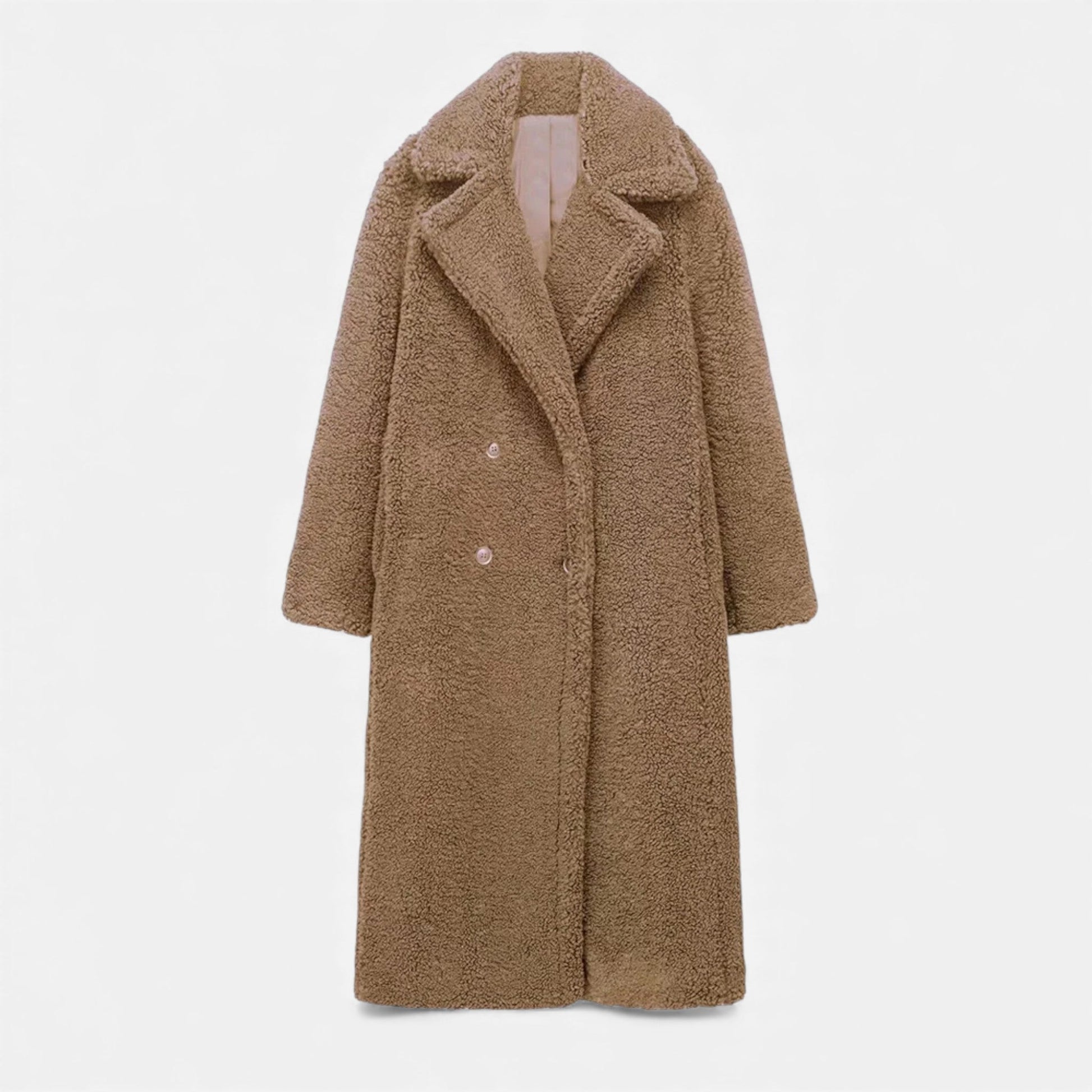Norelle Co | Women’s Long Double-Breasted Teddy Coat