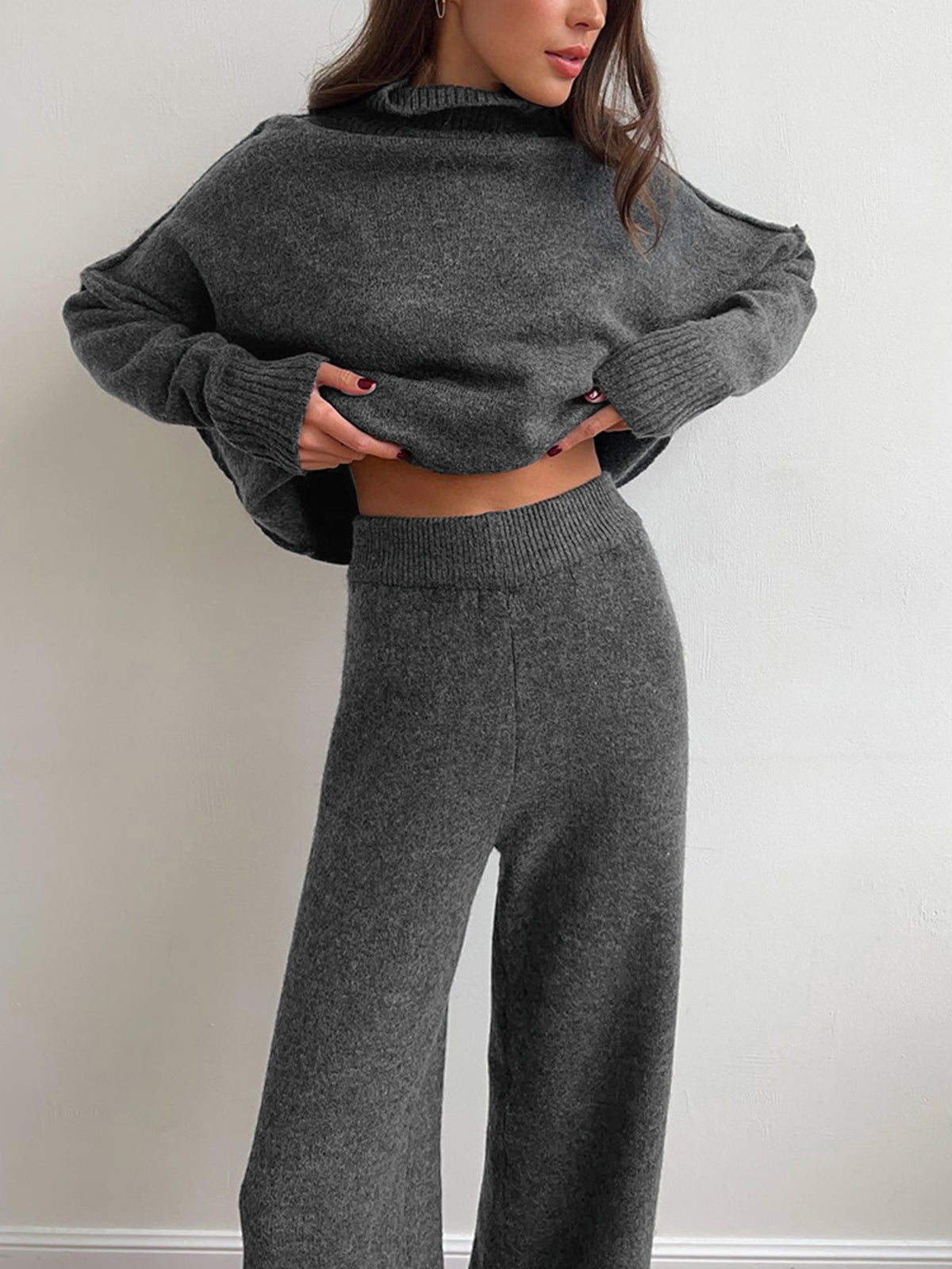 Street Style Pleated Pants Lounge Set