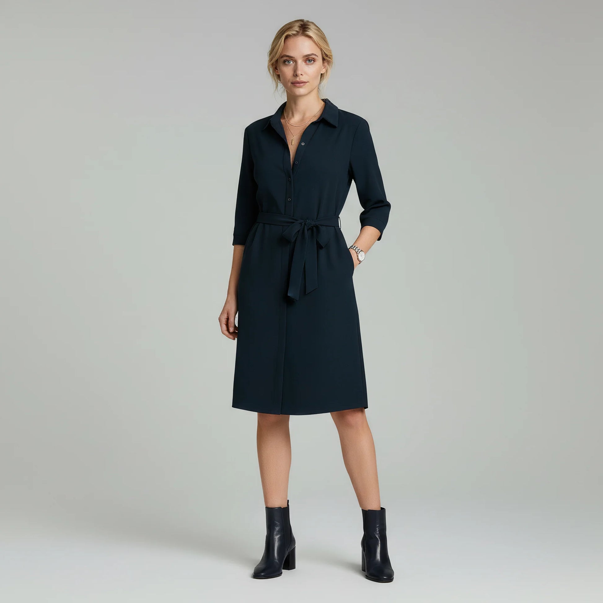 Dress – Womens – All Season – Elegant Casual Dress with Flattering Fit