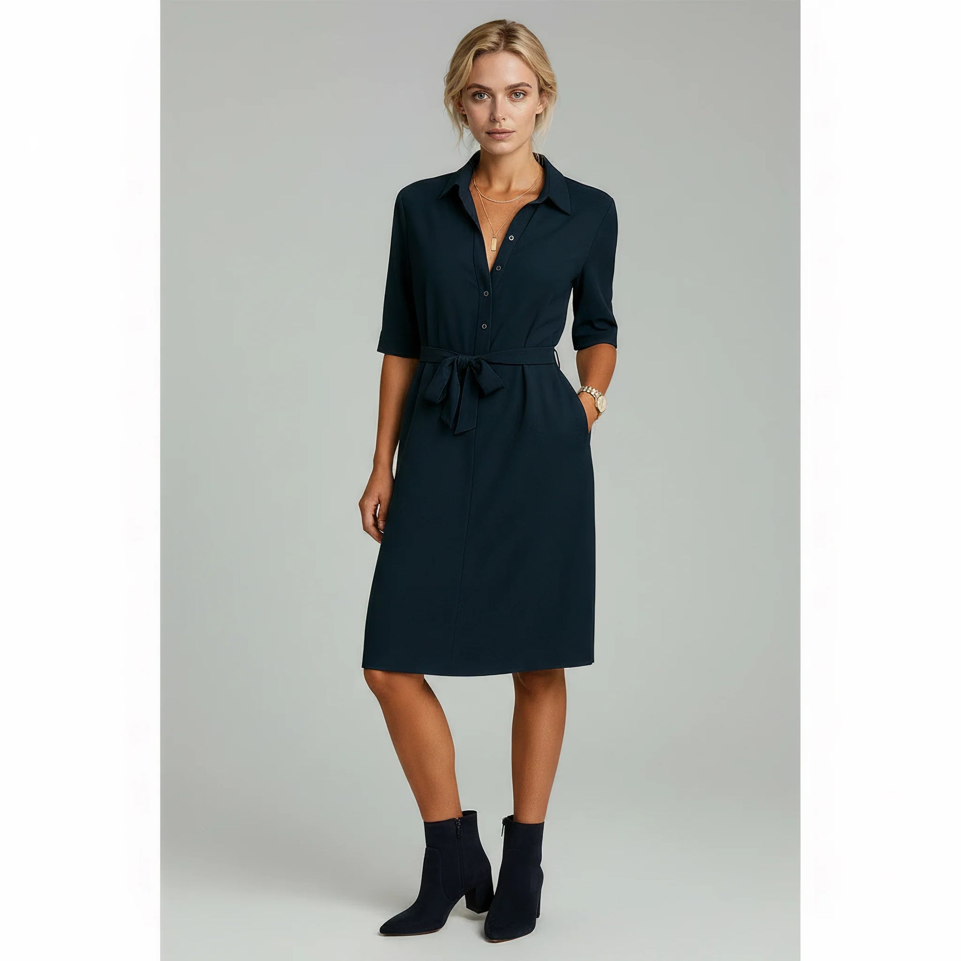 Dress – Womens – All Season – Elegant Casual Dress with Flattering Fit