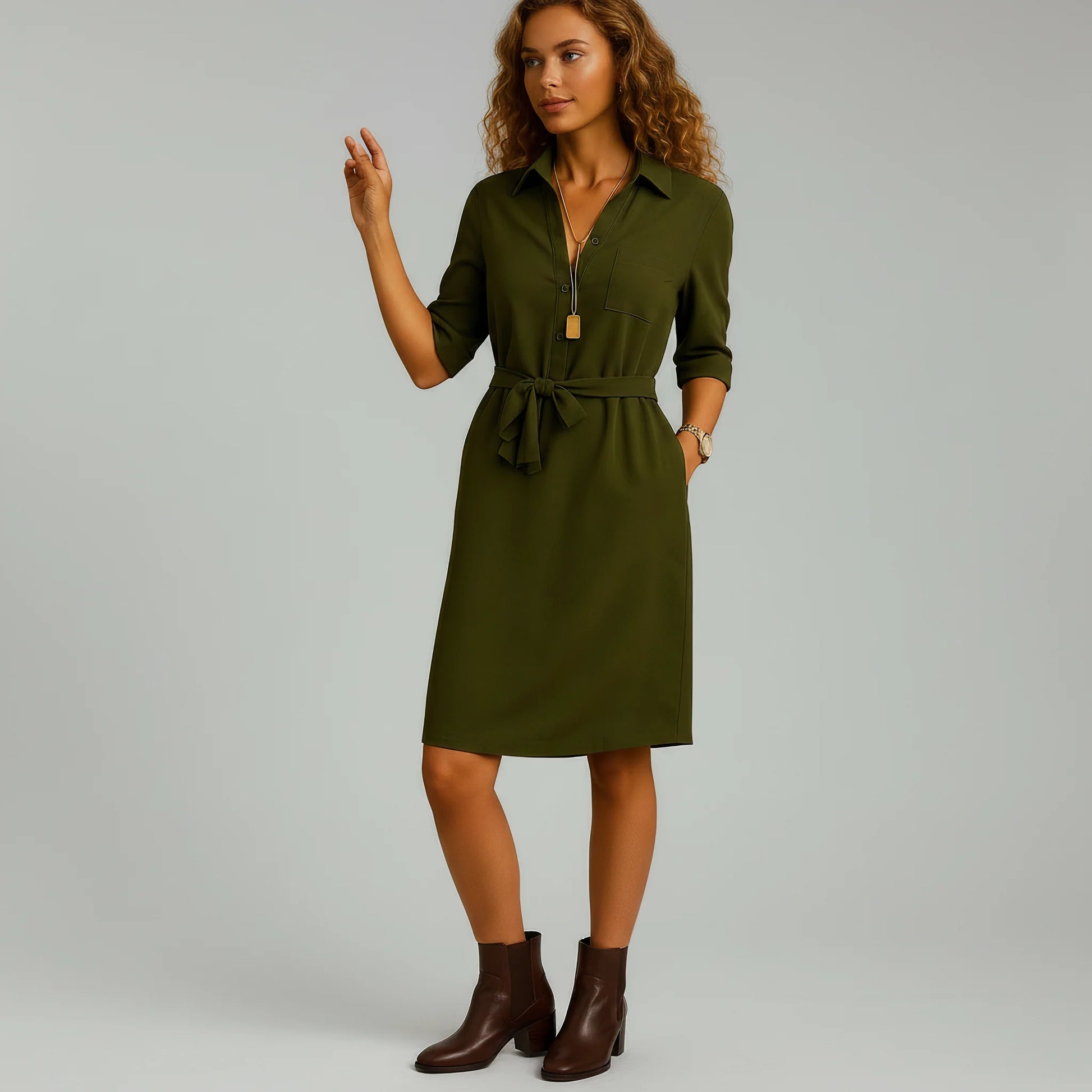 Dress – Womens – All Season – Elegant Casual Dress with Flattering Fit