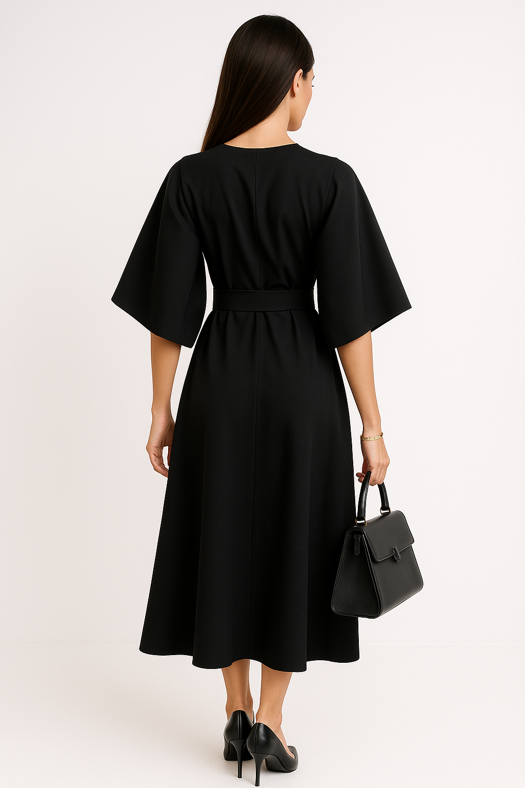 Norelle Co Crew Neck Midi Work Dress