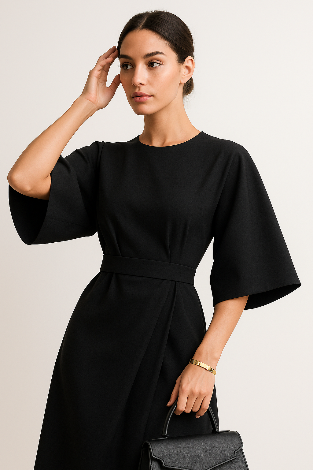 Norelle Co Crew Neck Midi Work Dress