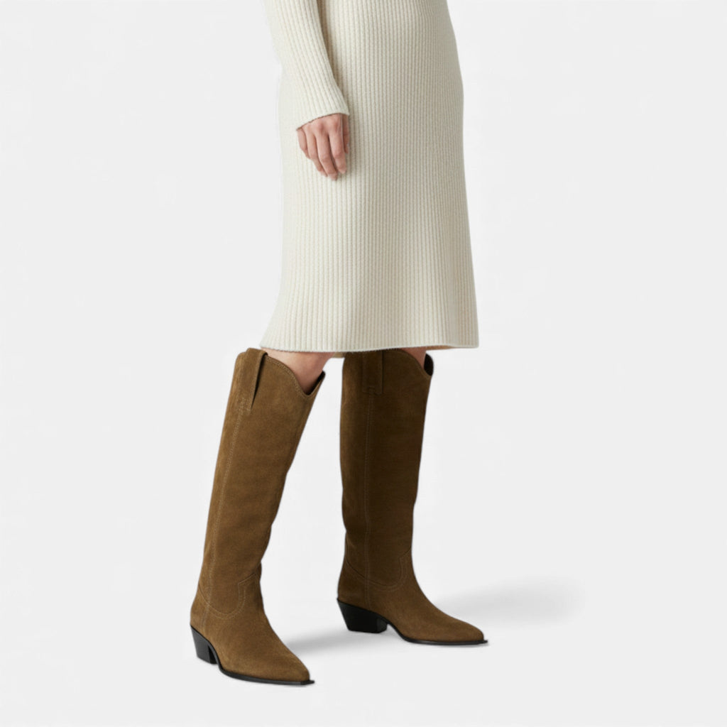 Norelle Co | Women’s High Knee Cow Suede Autumn Winter Boots