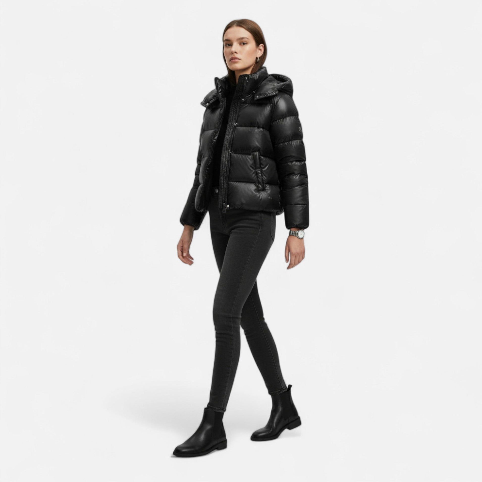 Norelle Co Black Slim Puffer Jacket Elegance