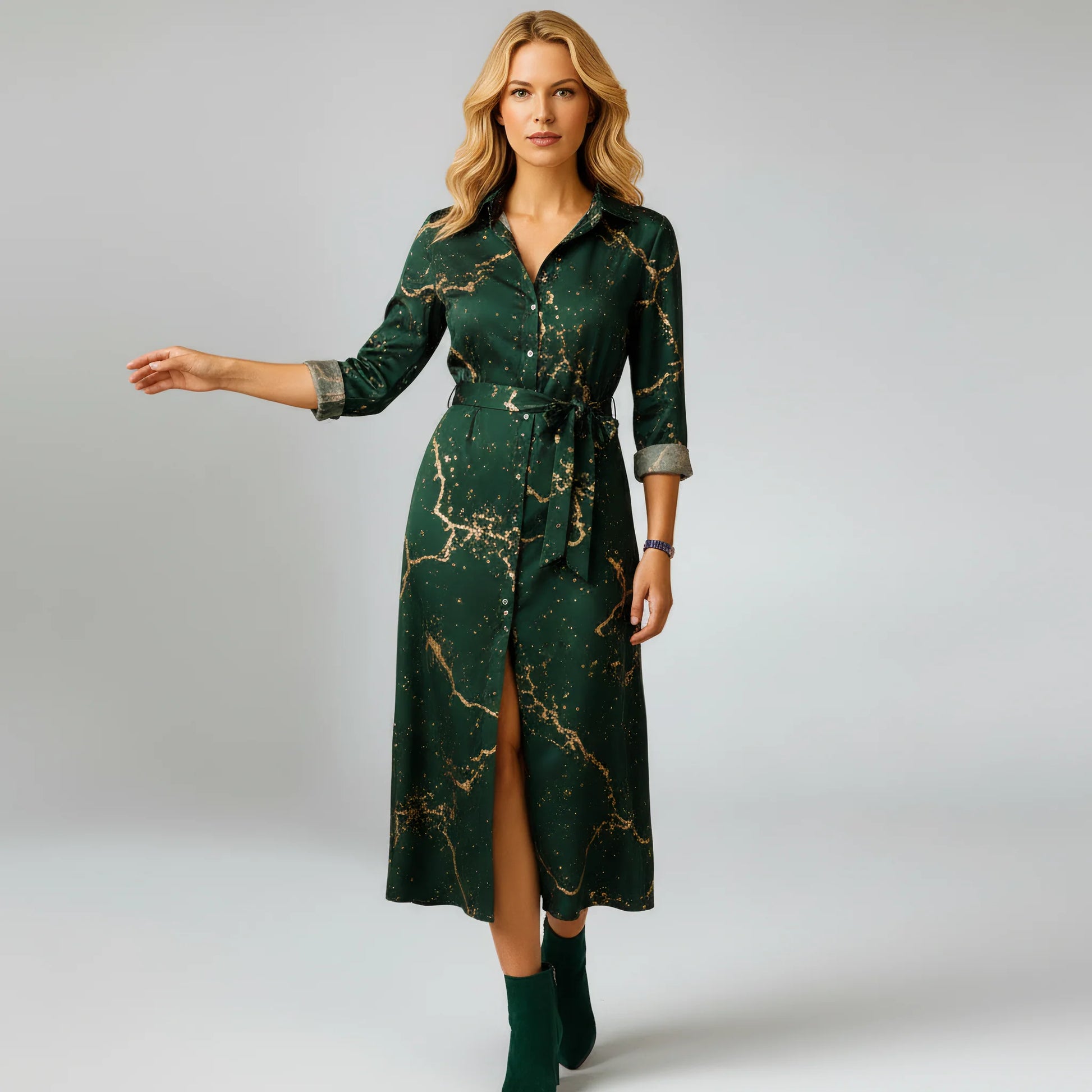 Dress – Women's – Spring & Summer – Long Summer Dress with Loose Fit and Short Sleeves – Montford Co