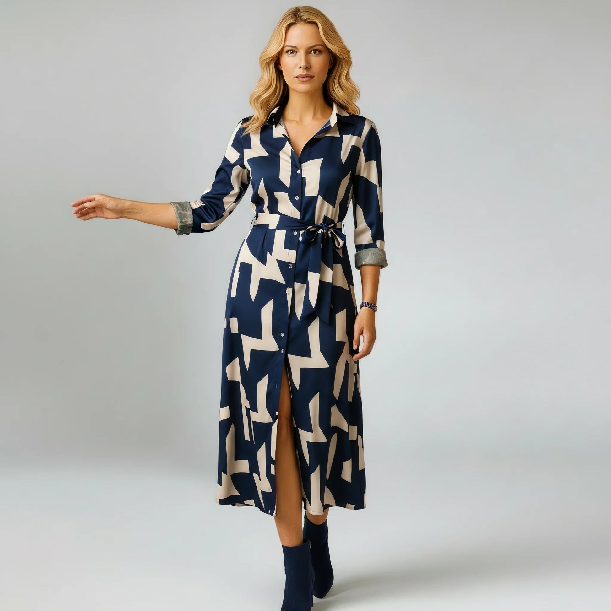 Dress – Women's – Spring & Summer – Long Summer Dress with Loose Fit and Short Sleeves – Montford Co