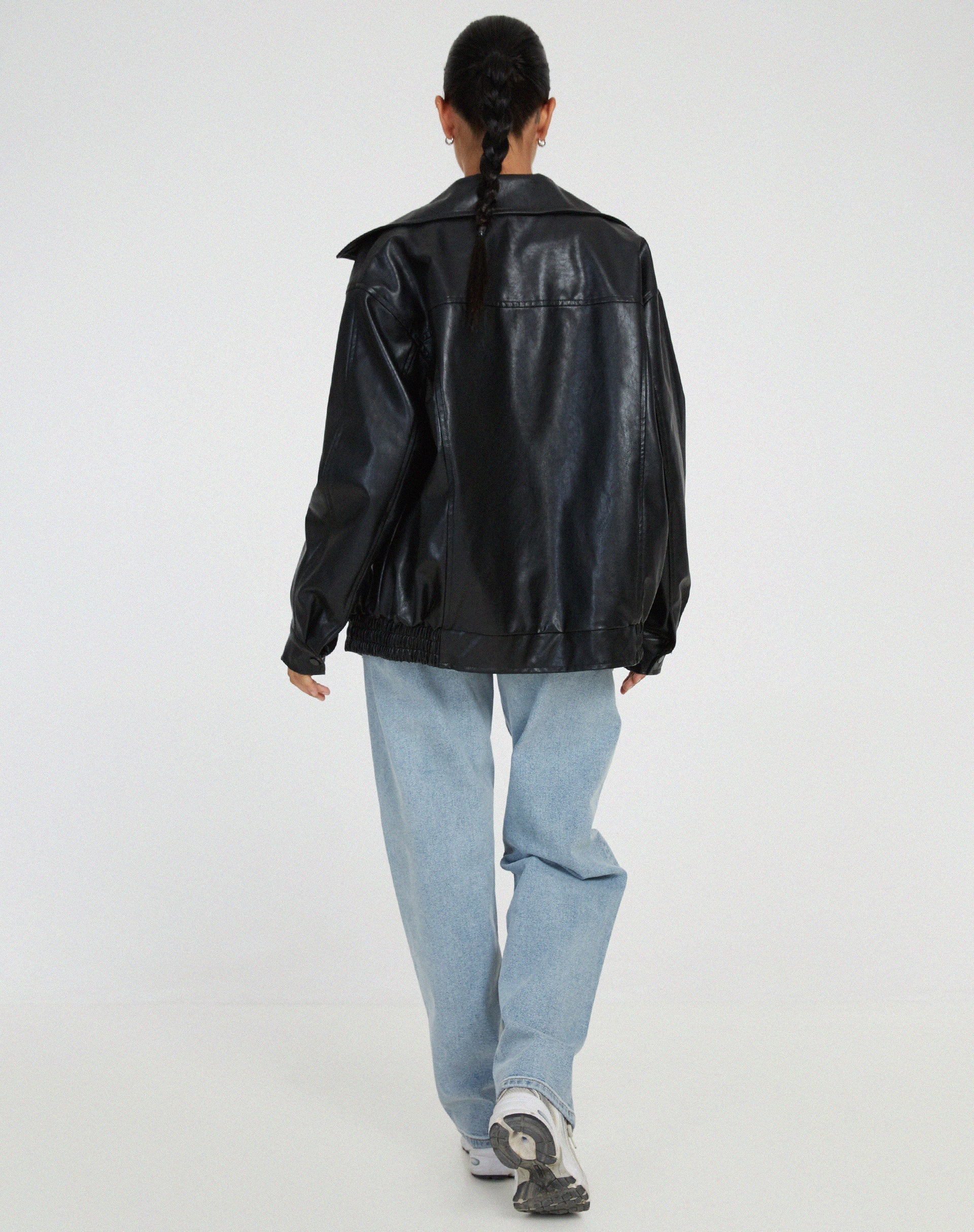 Queenilyn Jacket | Women's Autumn Oversized PU Leather Jacket - Sofia Maris