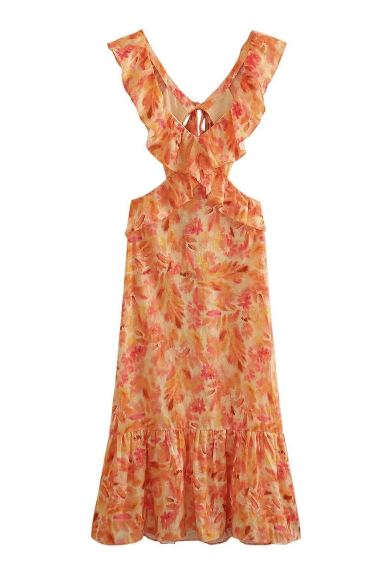 Amara | Elegant Summer Maxi Dress - Sleeveless with Ruffle Straps