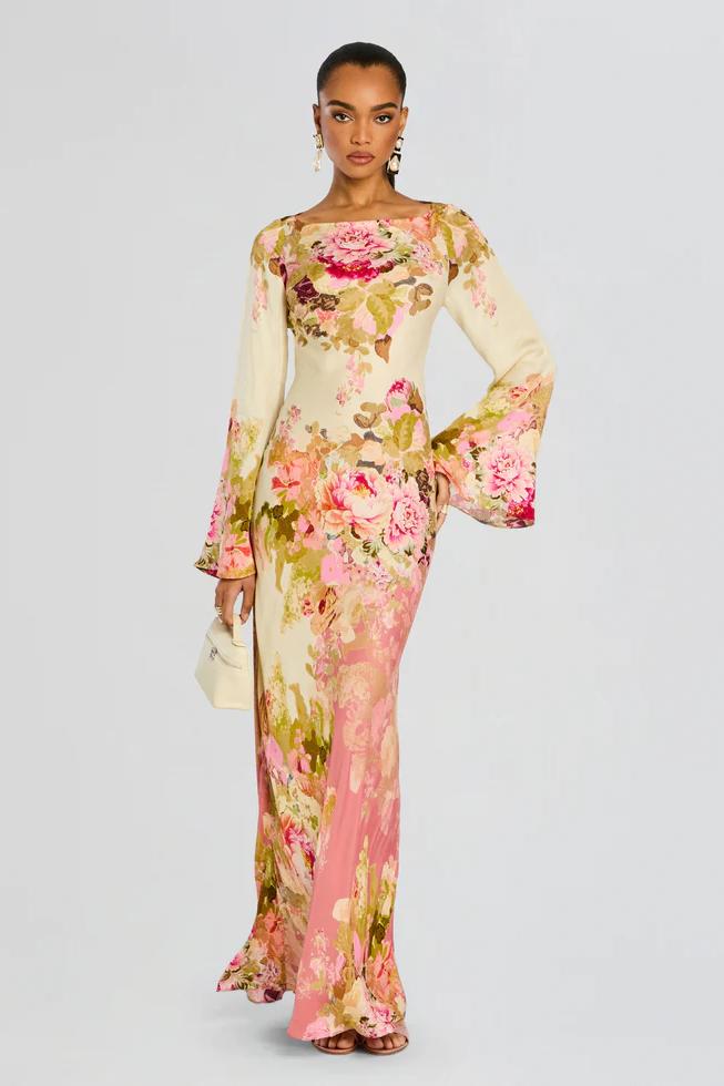 Long Sleeve Party Maxi Dress