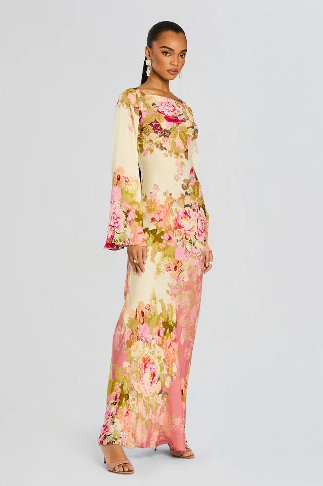 Long Sleeve Party Maxi Dress