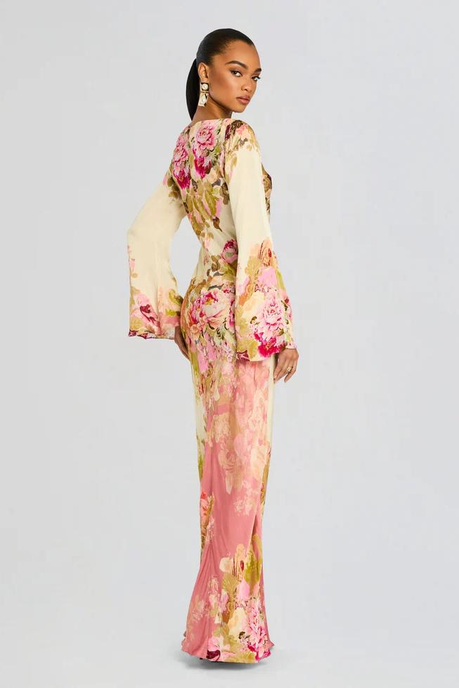Long Sleeve Party Maxi Dress