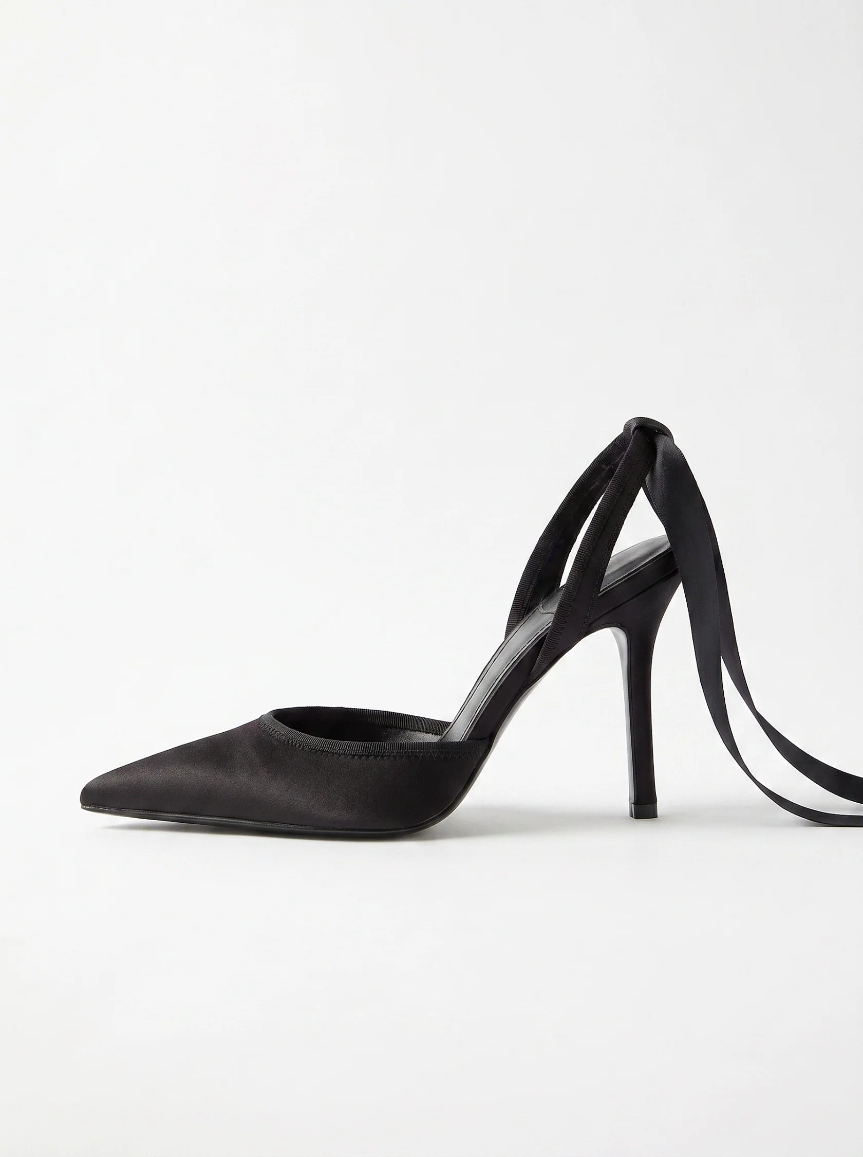 Pointed Toe Tie Up Stiletto Heels For Formal Evening Court Shoes