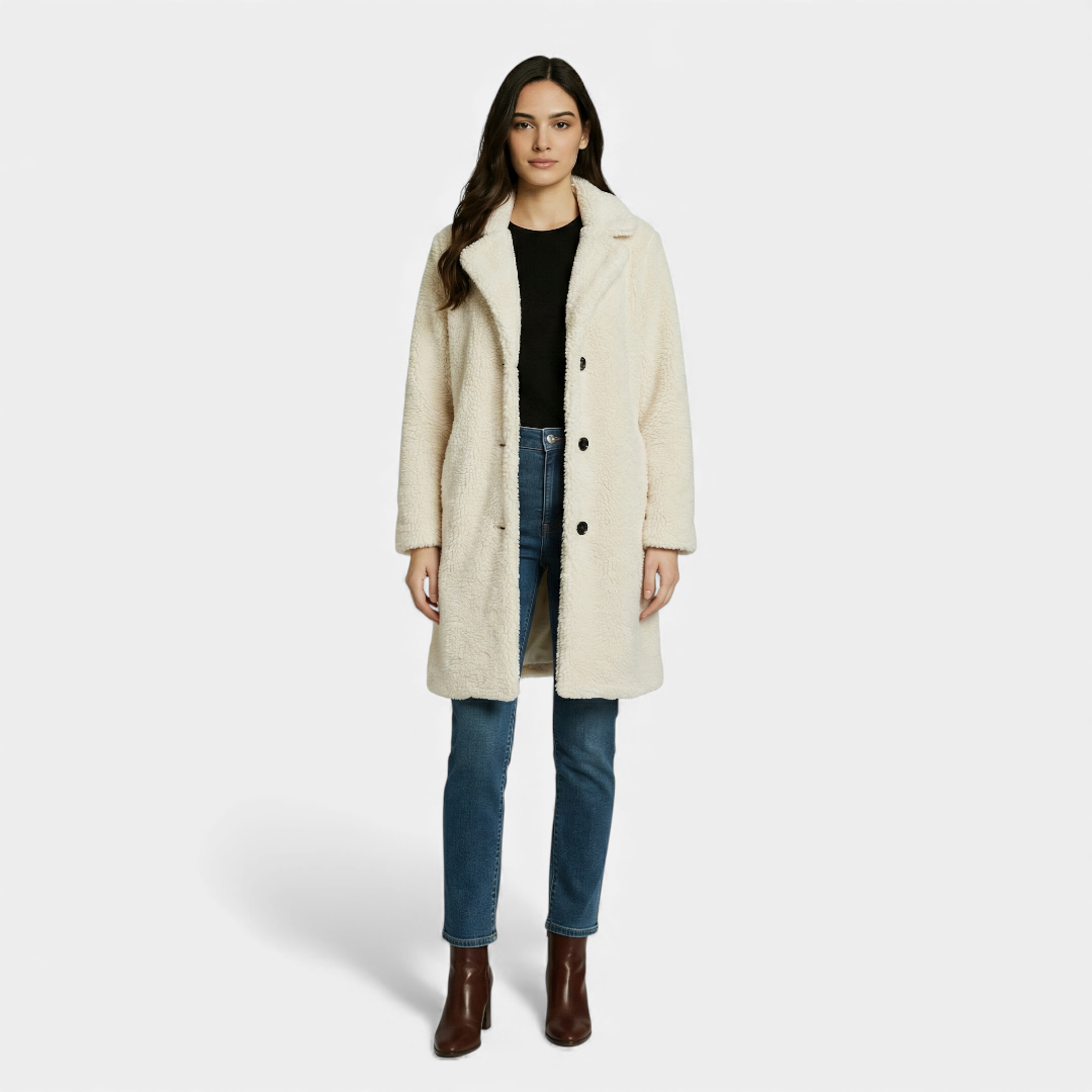 Norelle Co Teddy Coat Longline Button-Up for Women