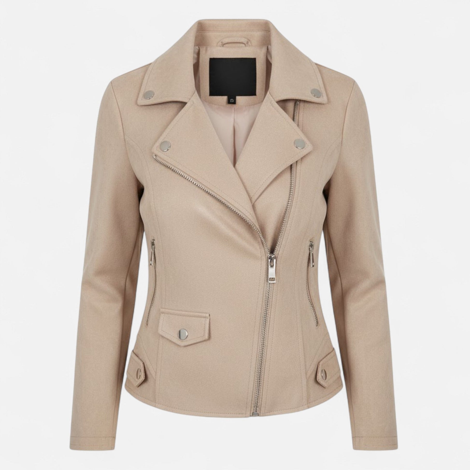 Norelle Co Women’s Slim Lapel Zip Jacket with Pockets
