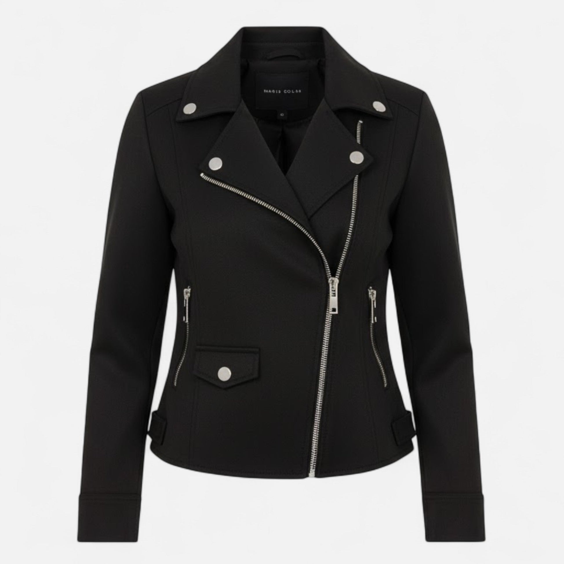 Norelle Co Women’s Slim Lapel Zip Jacket with Pockets