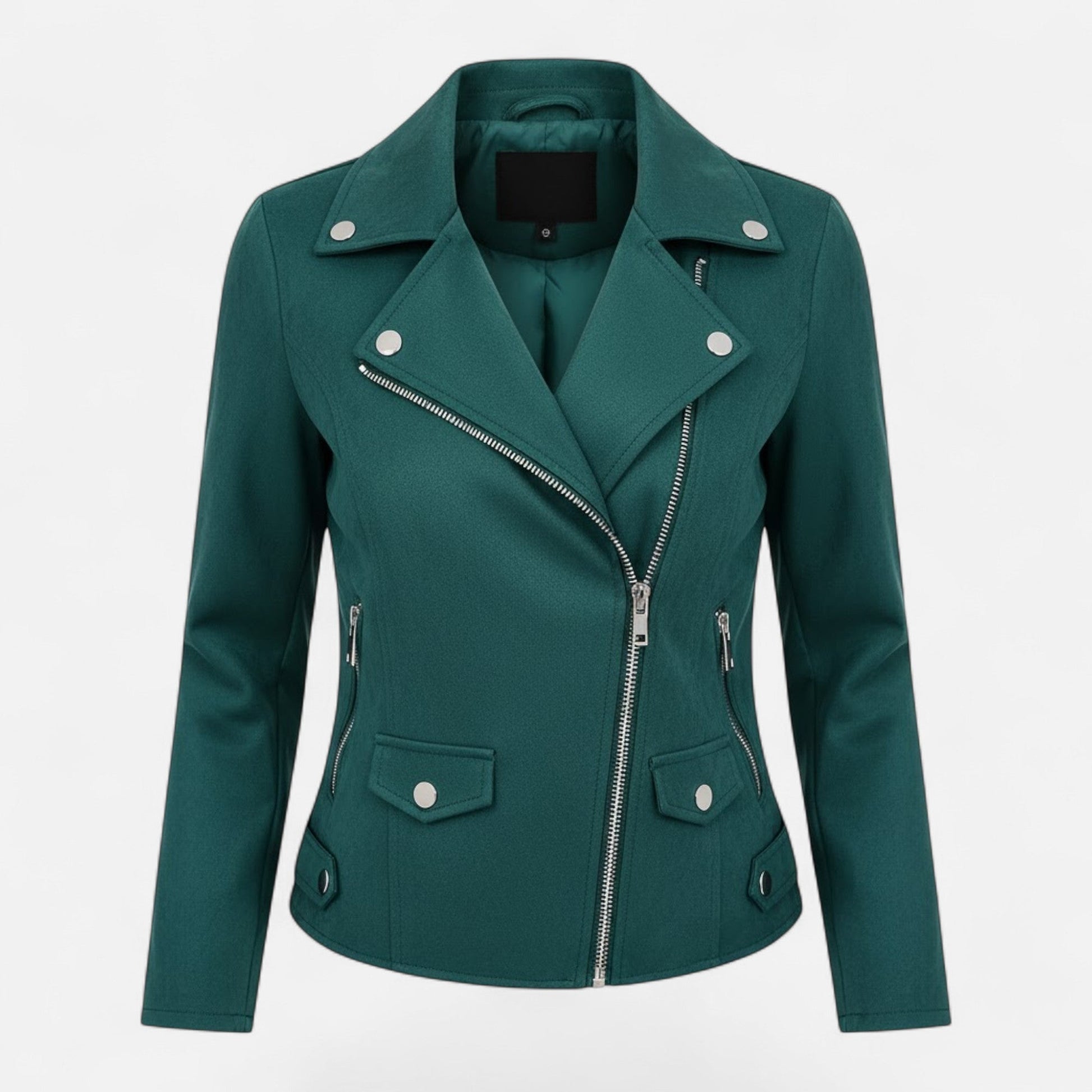 Norelle Co Women’s Slim Lapel Zip Jacket with Pockets