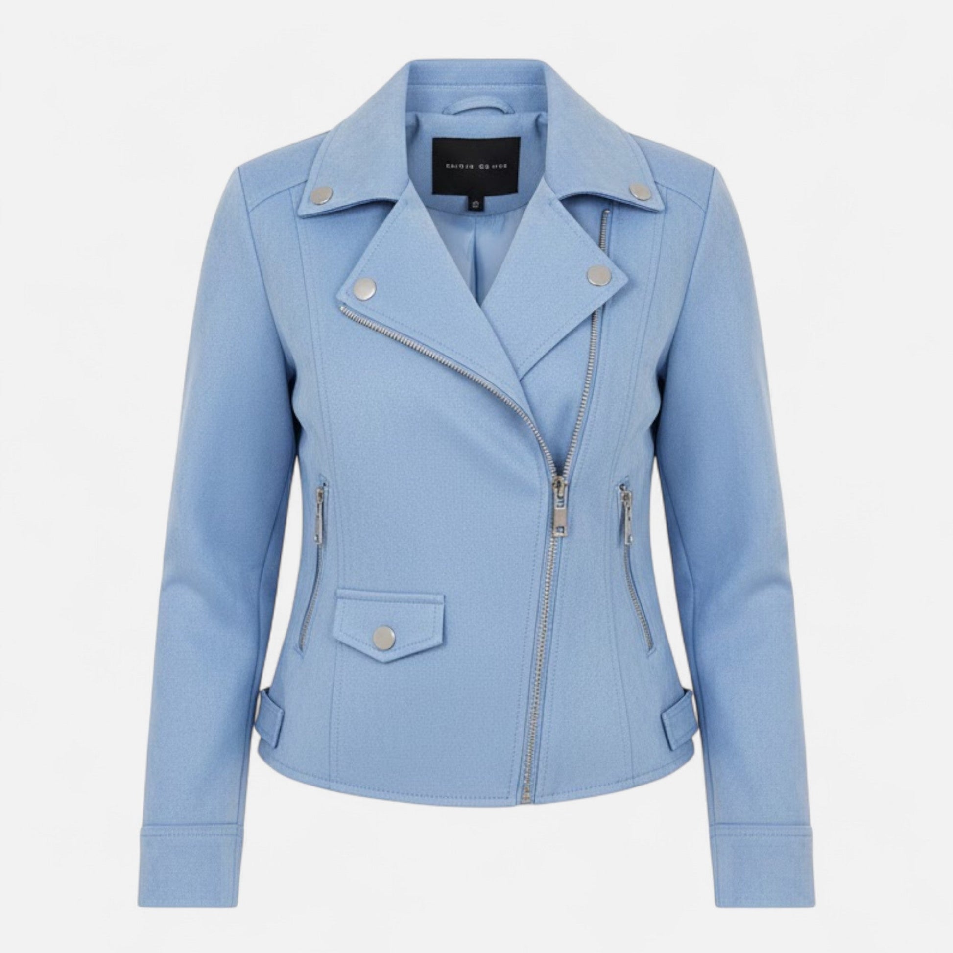Norelle Co Women’s Slim Lapel Zip Jacket with Pockets