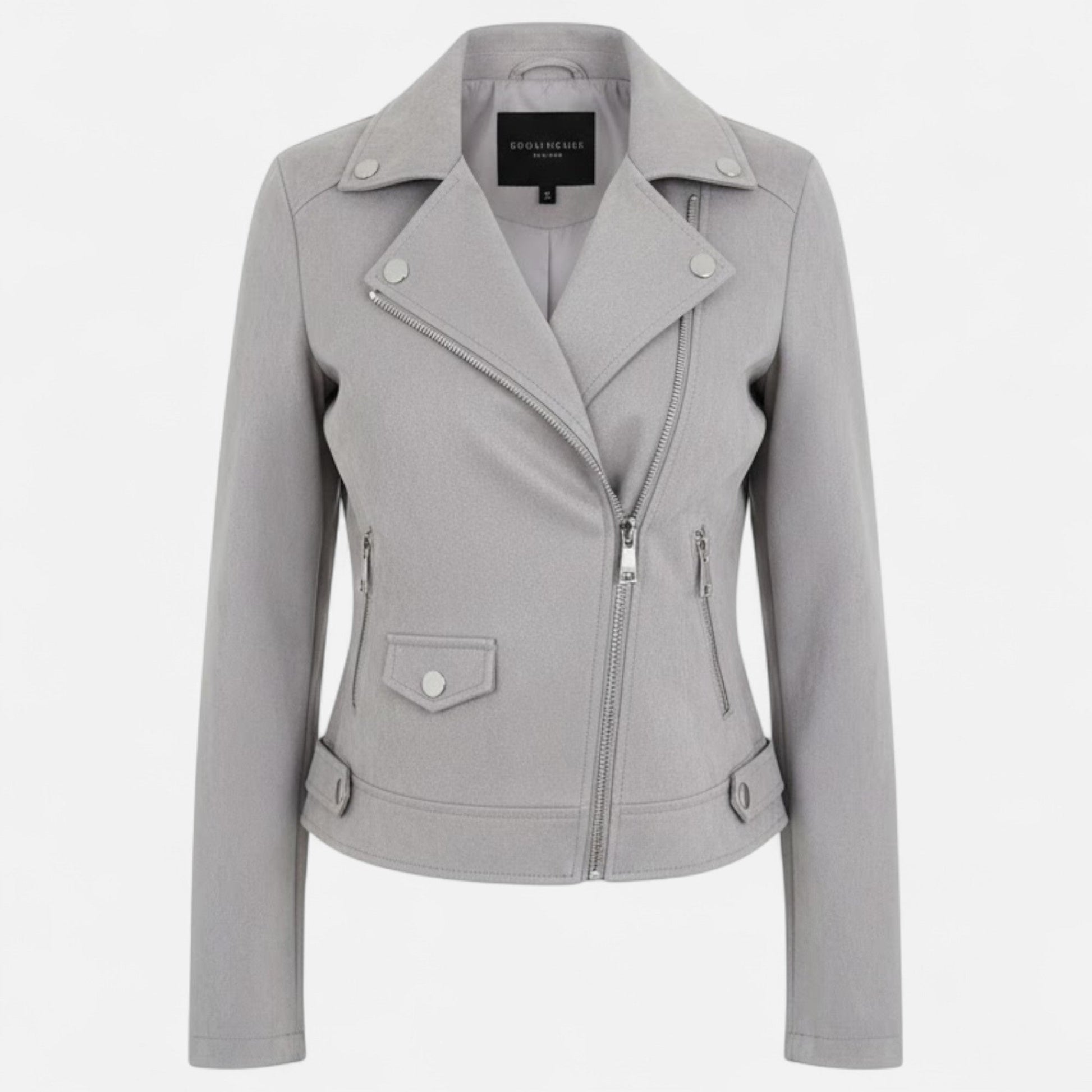 Norelle Co Women’s Slim Lapel Zip Jacket with Pockets