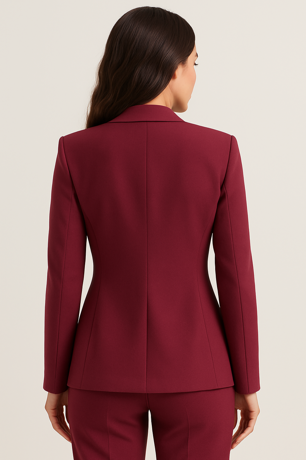 Norelle Co Women’s Tailored Blazer – Single-Breasted – Slim Fit – Wine Red
