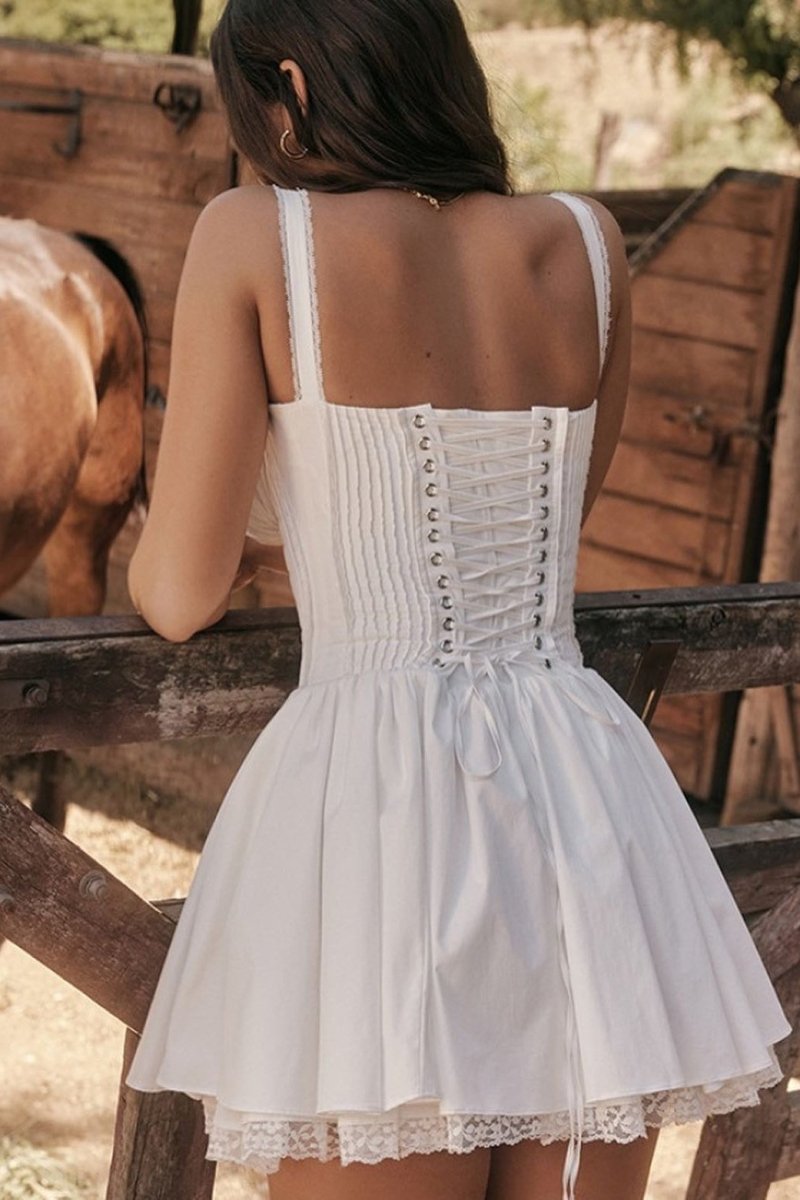 Lace Corset Mini Dress Women