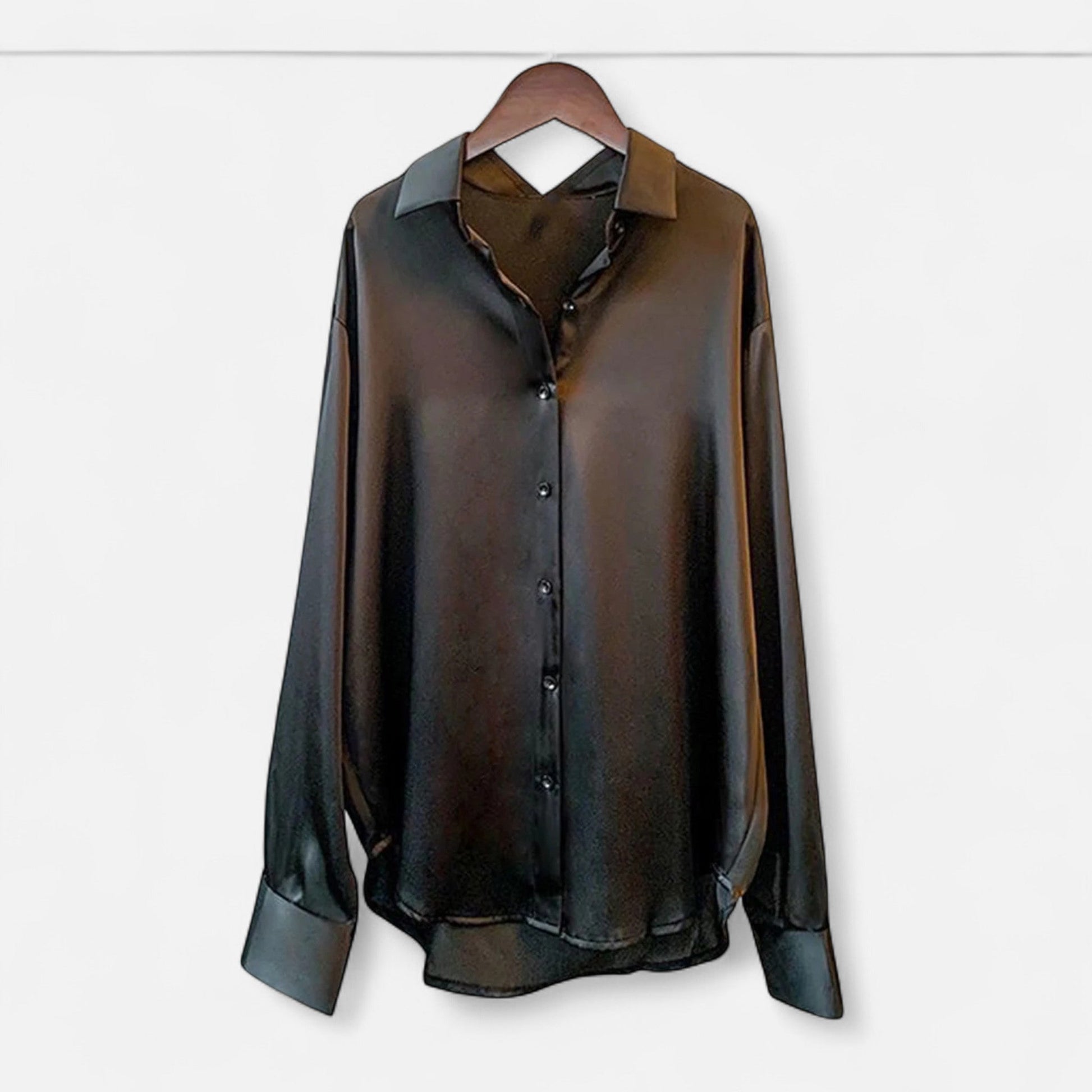 Women’s Silk Satin Blouse – Autumn Poise Edition - Sofia Maris