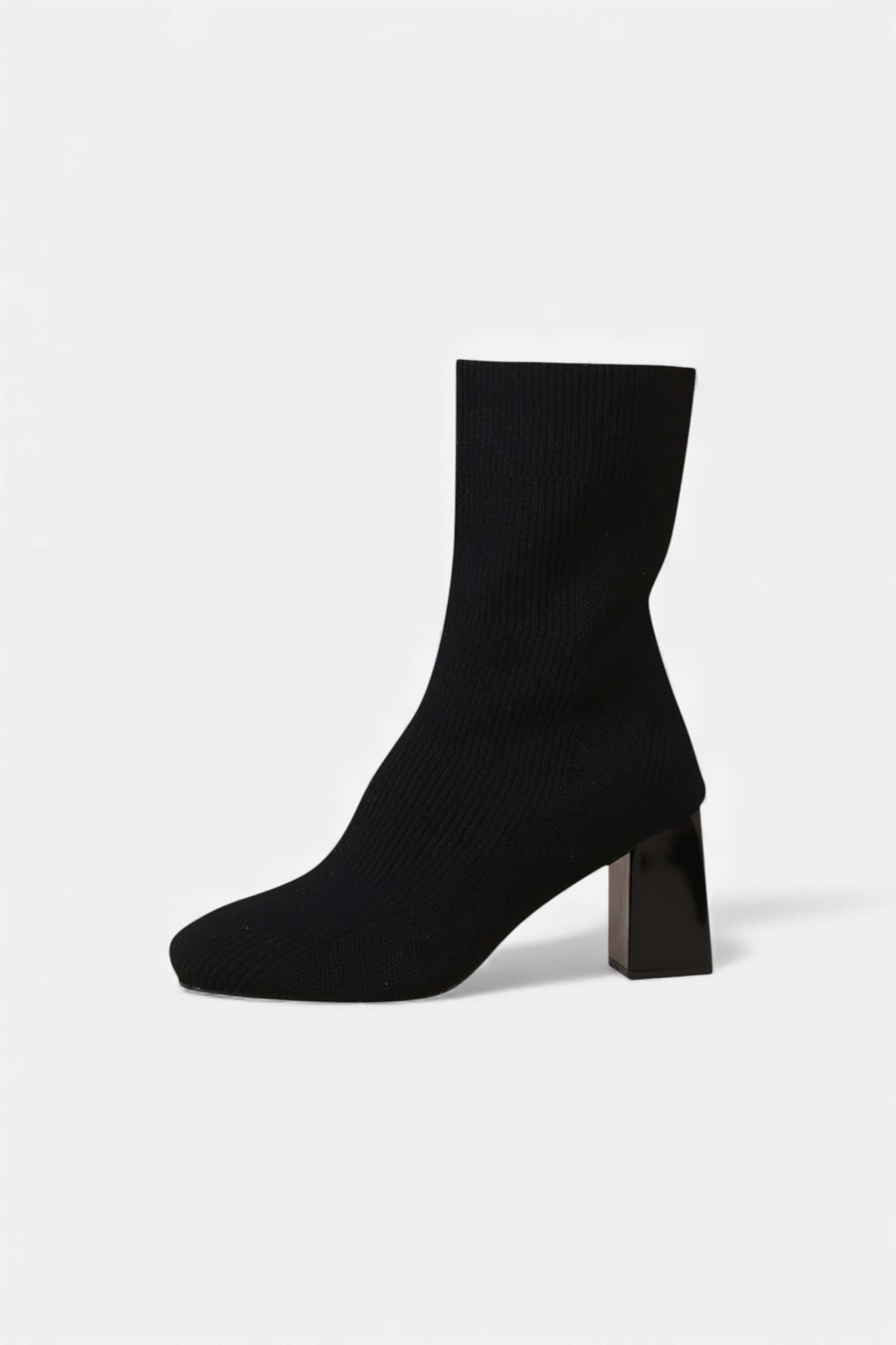 Norelle Co | Women’s Knit Ankle Boots - Block Heel
