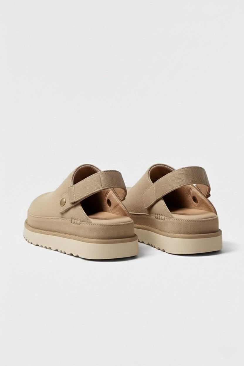 Norelle Co | Women's Leather Slippers – Thick Bottom Back Strap Design